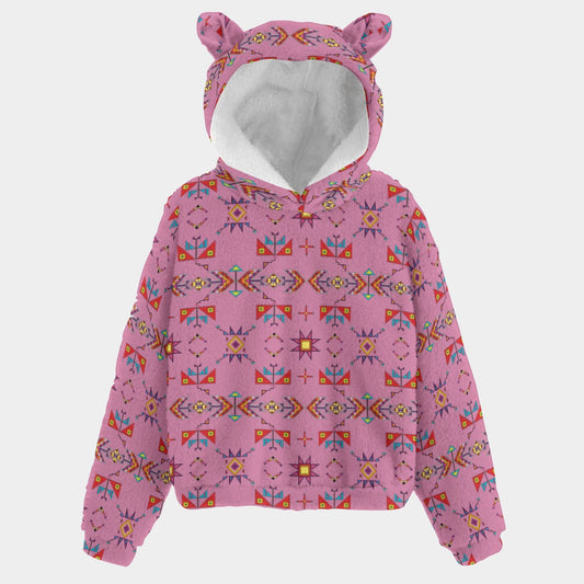 Scattered Generations Pink Youth Hoodie With Ears