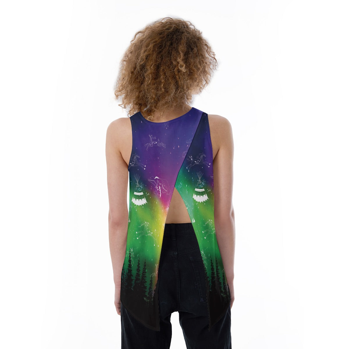 Aurora Medicine Animals Split Back Tank Top