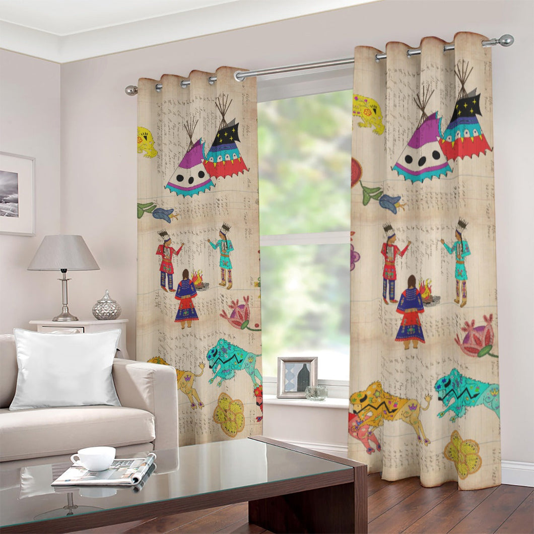 Floral Ledger Way of Life Blackout Grommet Curtains