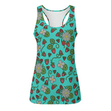 Load image into Gallery viewer, Strawberry Dreams Turquoise Eco Tank Top
