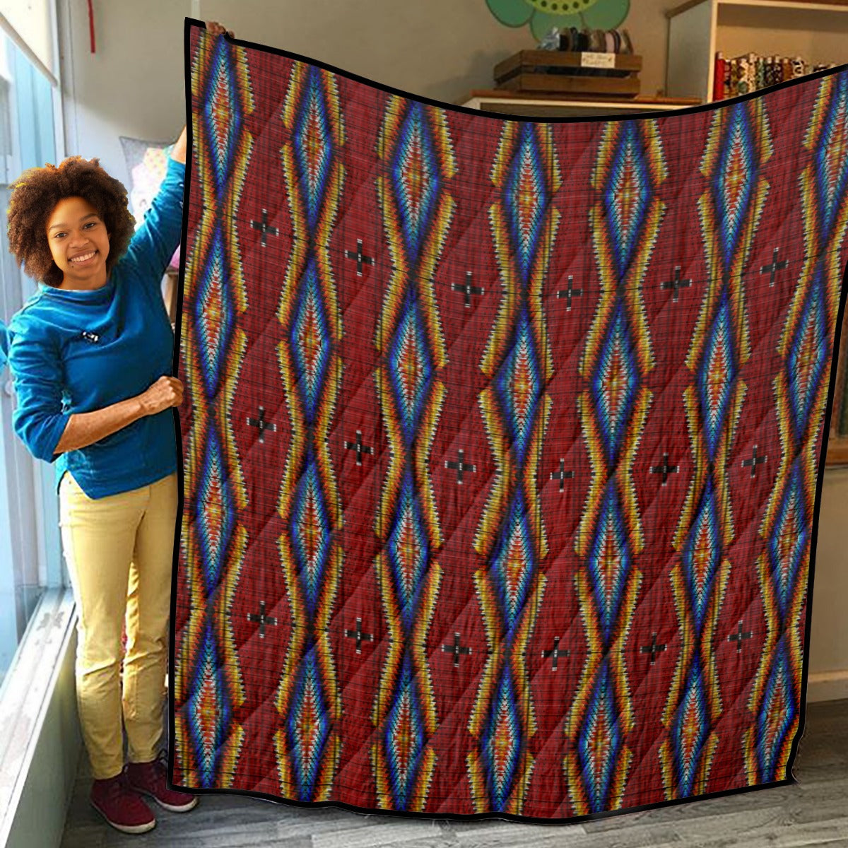 Diamond in the Bluff Red Lightweight Quilt