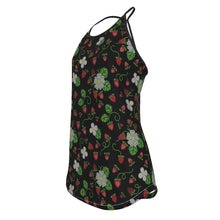 Load image into Gallery viewer, Strawberry Dreams Midnight Criss-Cross Open Back Tank Top
