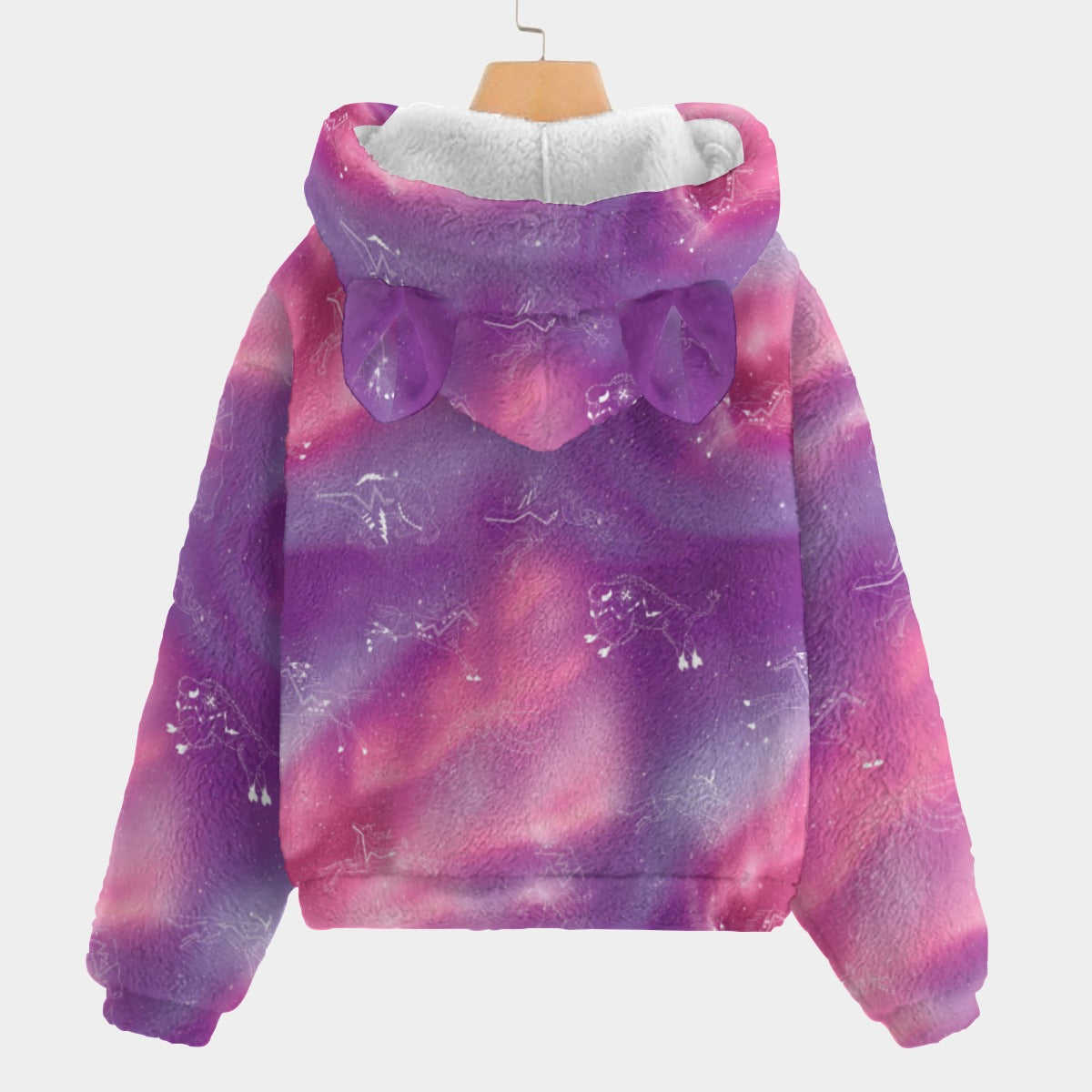 Animal Ancestors 7 Aurora Gases Pink and Purple Youth Hoodie With Ears