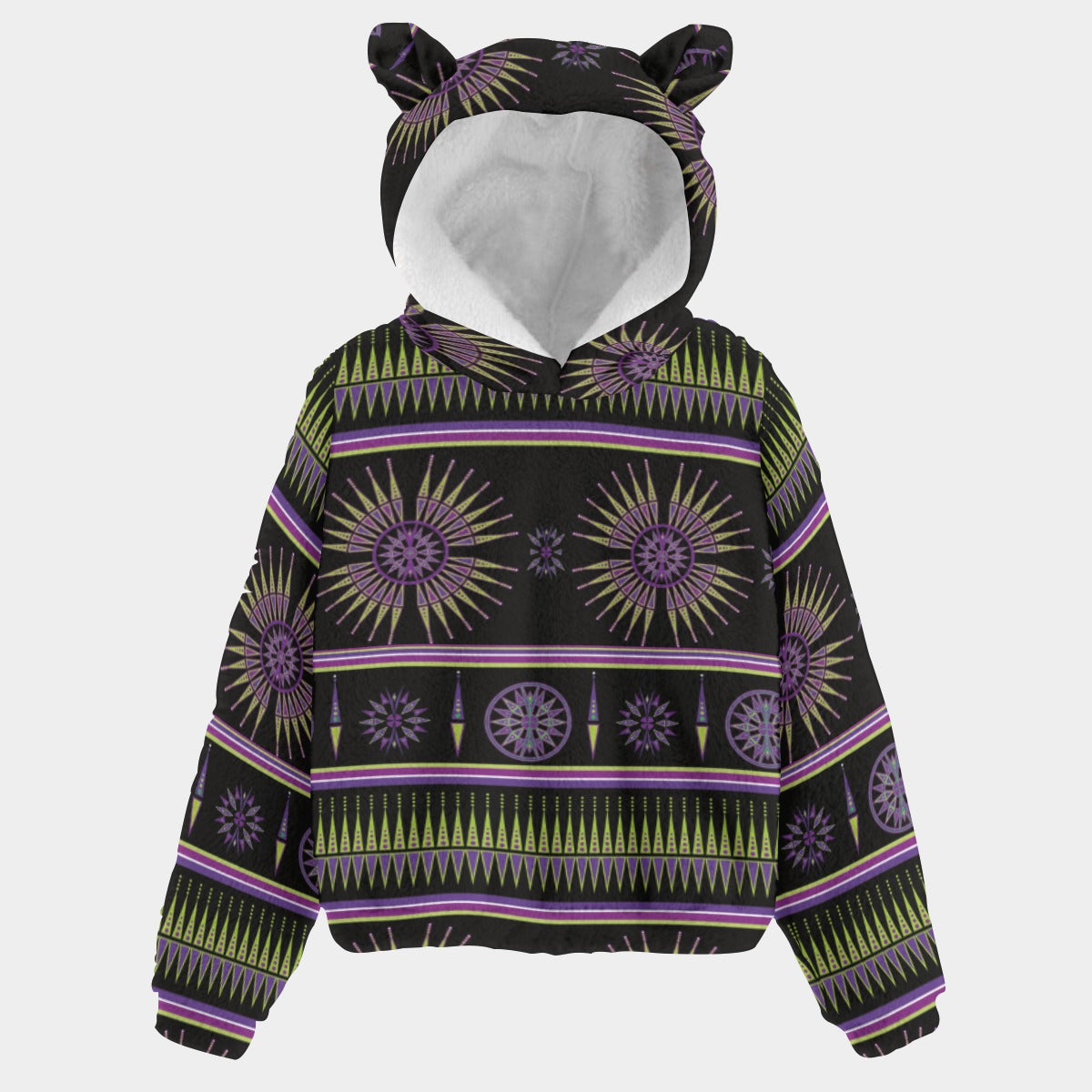 Evening Feather Wheel Youth Hoodie With Ears
