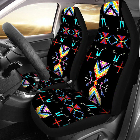 Rainy Chief Rainbow Black Universal Car Seat Cover With Thickened Back
