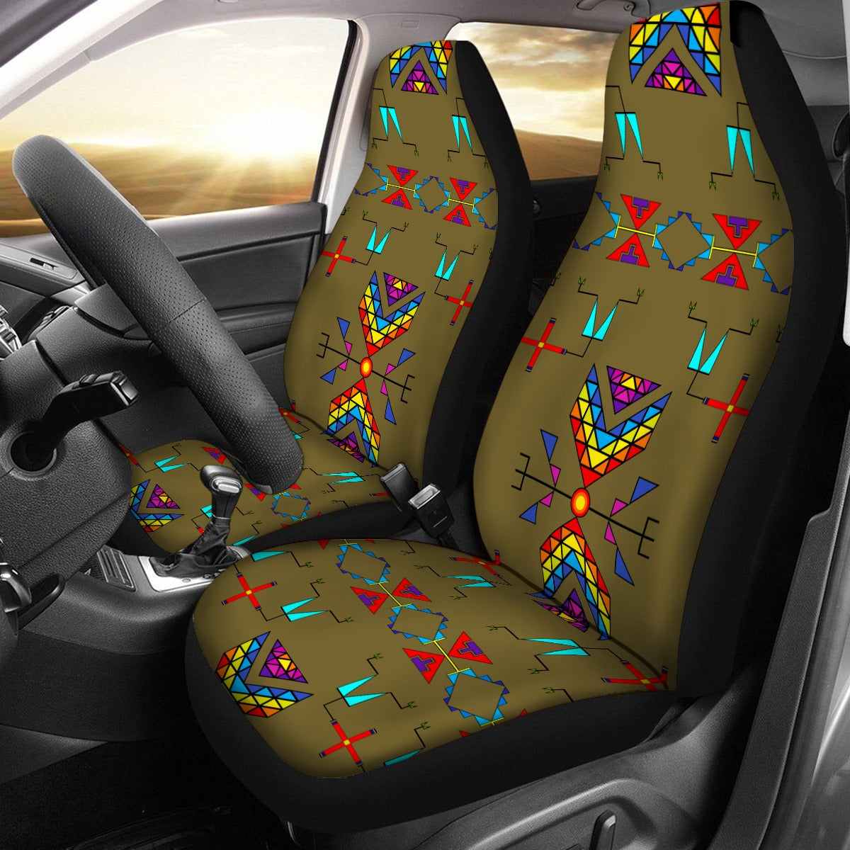 Rainy Chief Rainbow Sage Grass Universal Car Seat Cover With Thickened Back