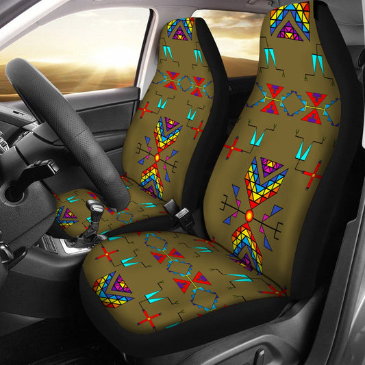 Rainy Chief Rainbow Sage Grass Universal Car Seat Cover With Thickened Back