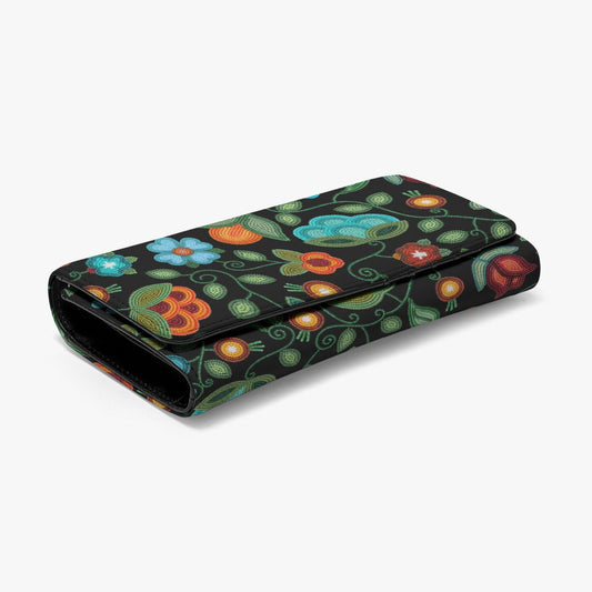 Prairie Fire Petals Black Wallet