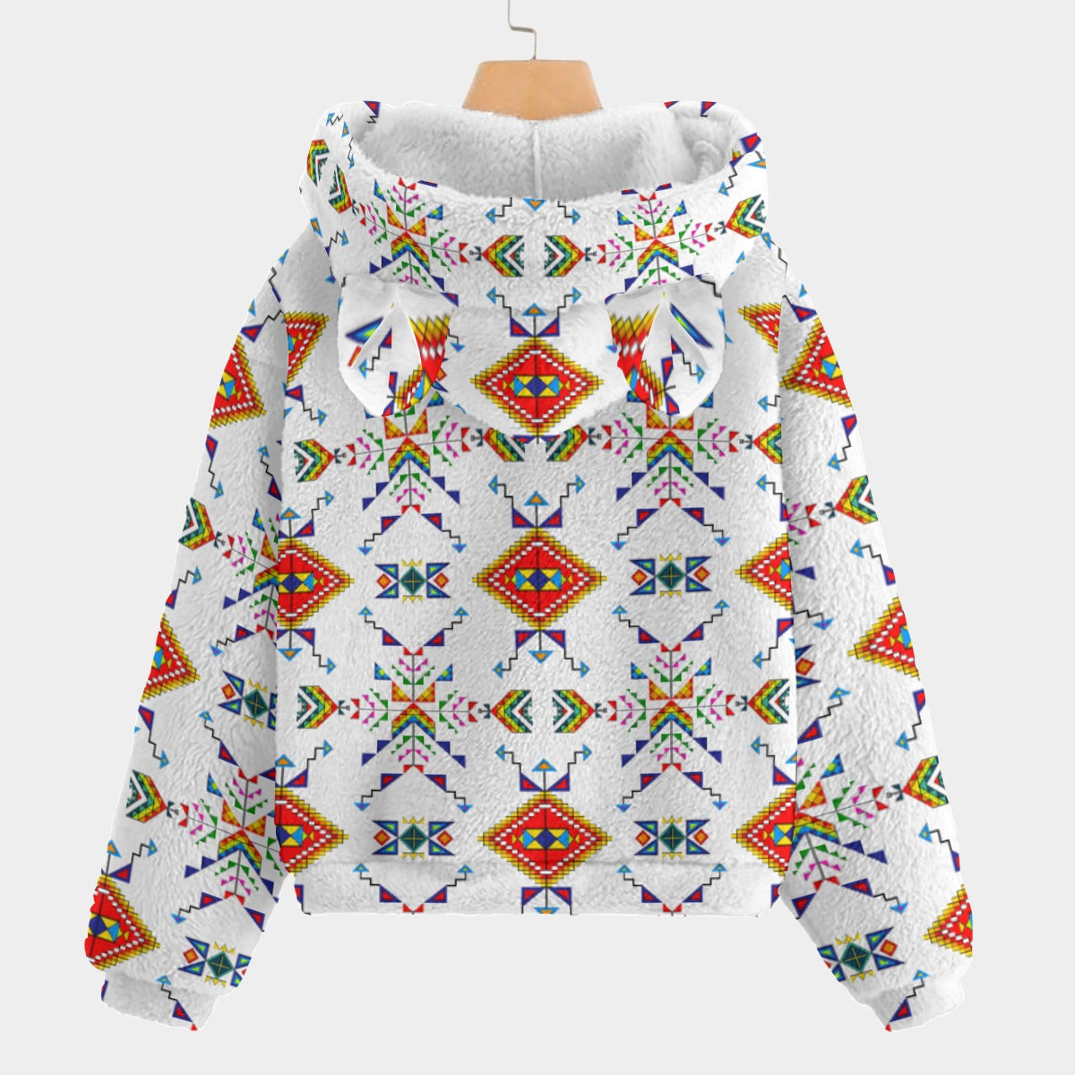 Buffalo Jump White Youth Hoodie with Ears