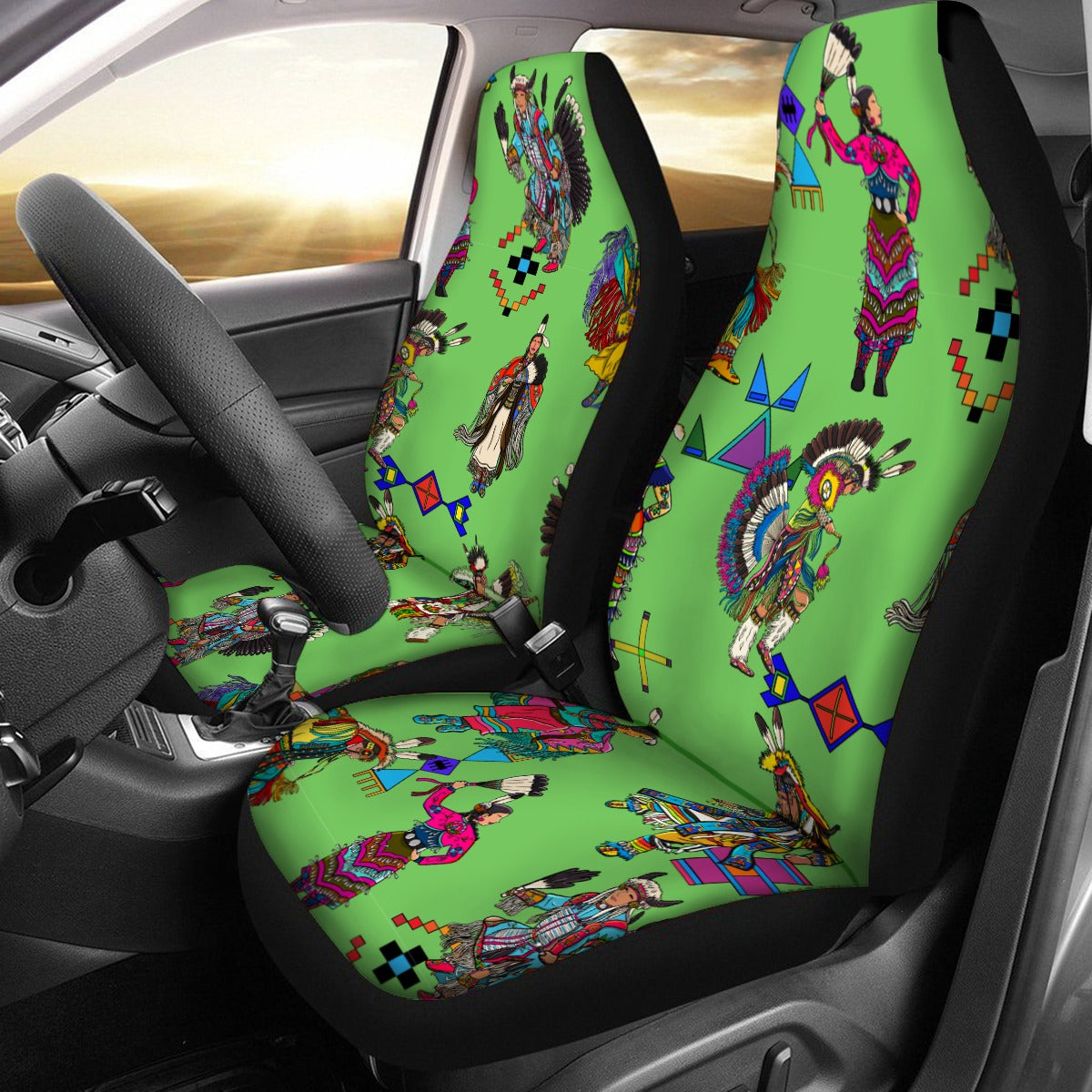 Grand Entry Dancers Grass Universal Car Seat Cover With Thickened Back