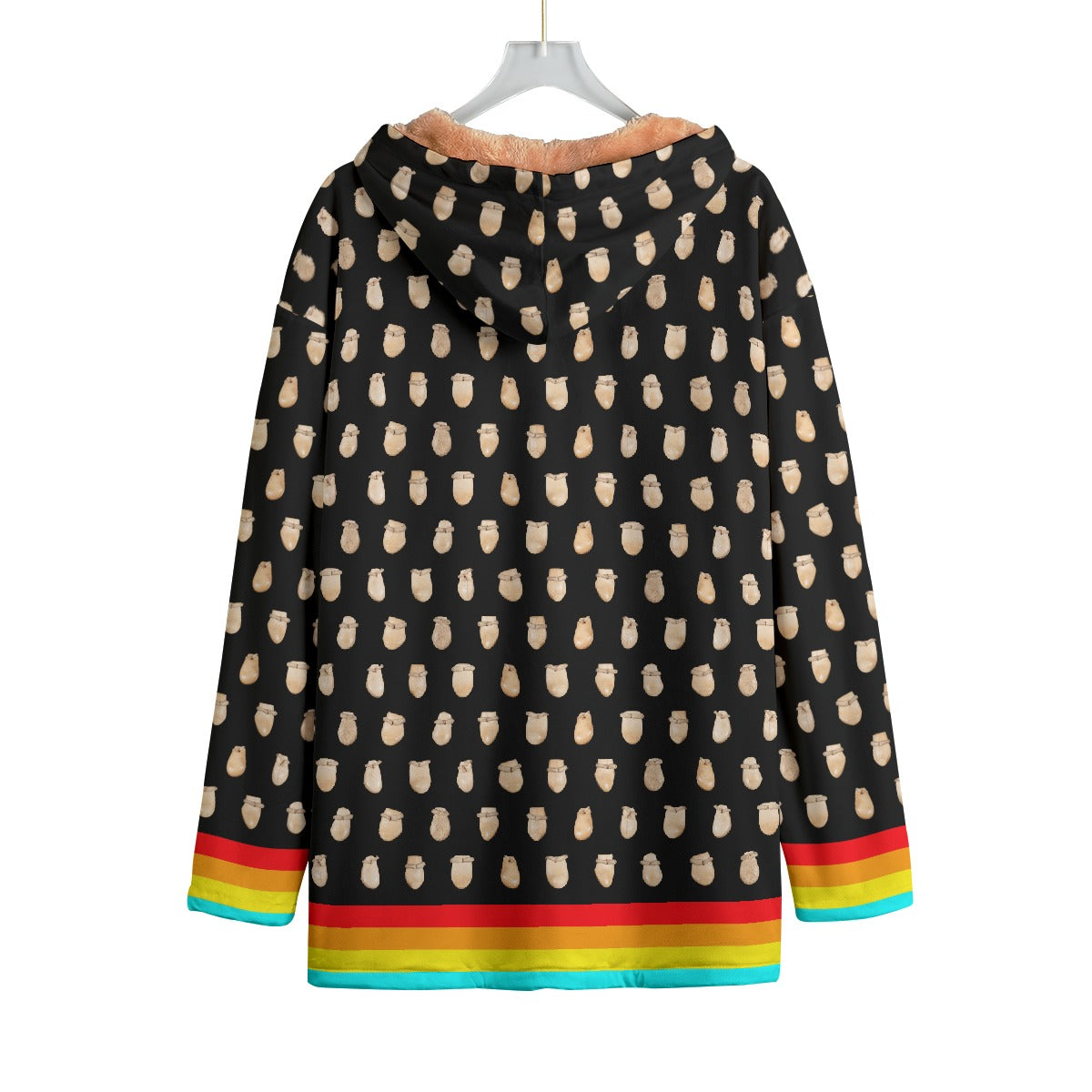 Elk Teeth on Black Kid's Plush Windbreaker