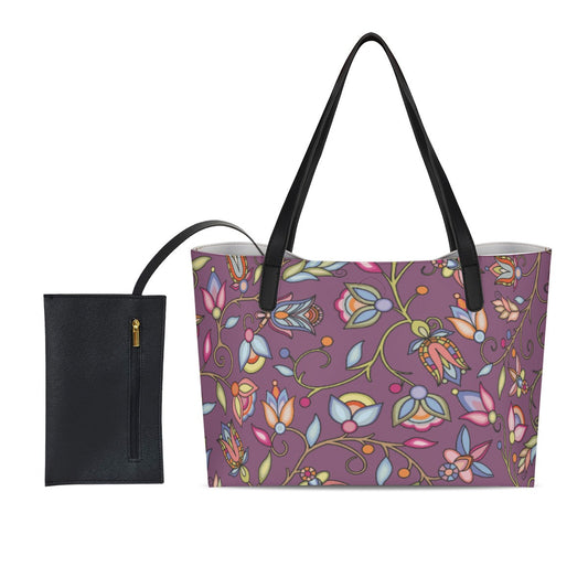 Buffalo Bloom Berry Bush Shopping Tote Bag With Black Mini Purse