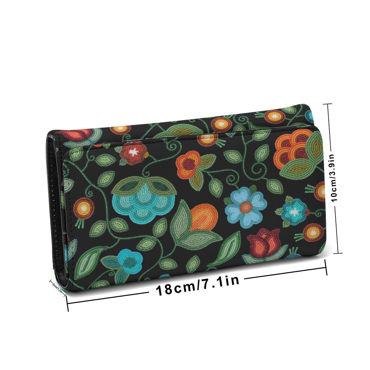 Prairie Fire Petals Black Wallet