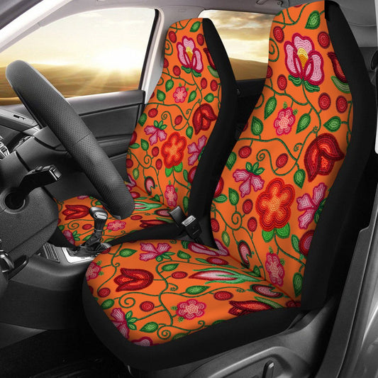 Rose Reverie Orange Car Seat Covers
