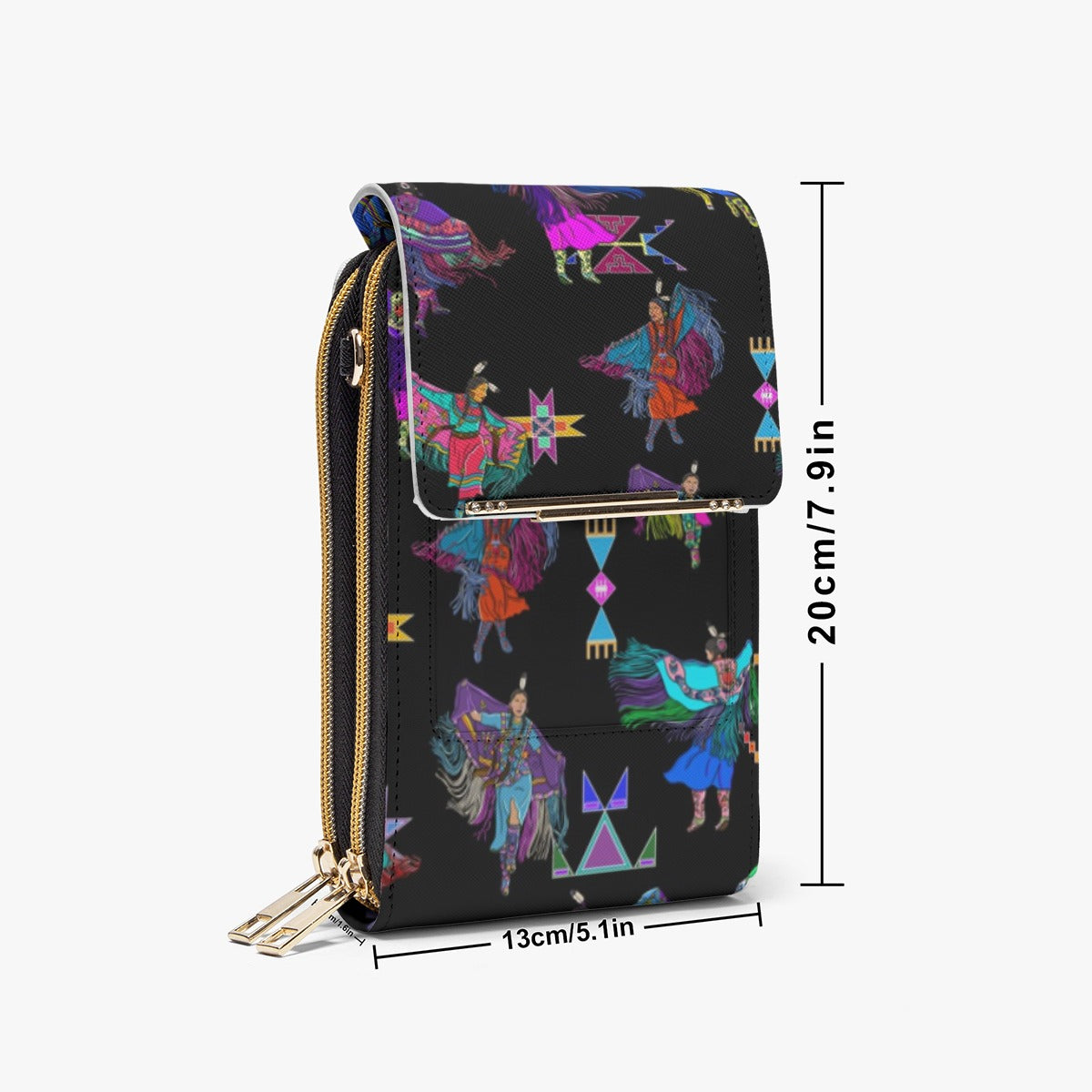 Women's Fancy Dancers Black Mobile Phone Chest Bag