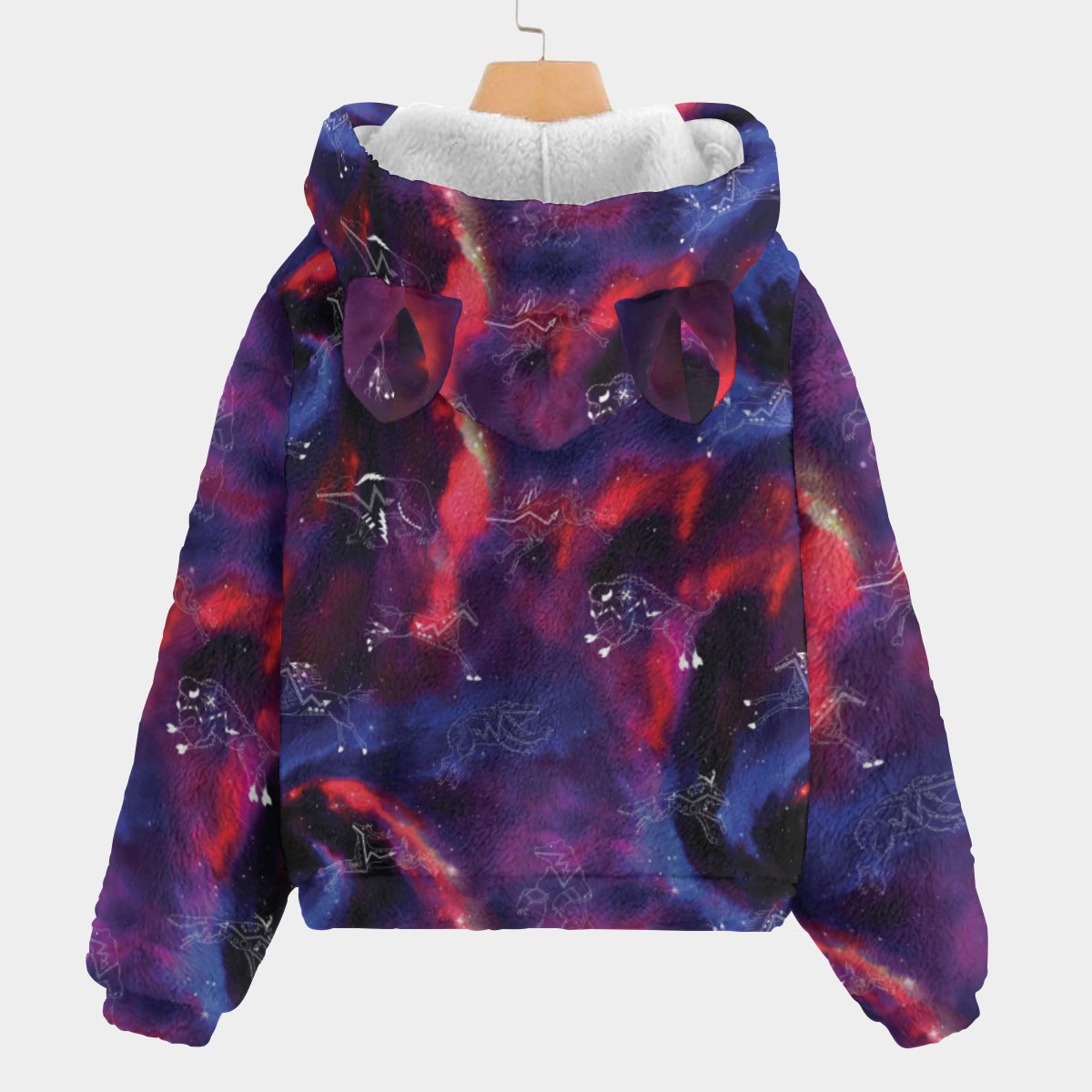 Animal Ancestors 3 Blue Pink Swirl Youth Hoodie With Ears