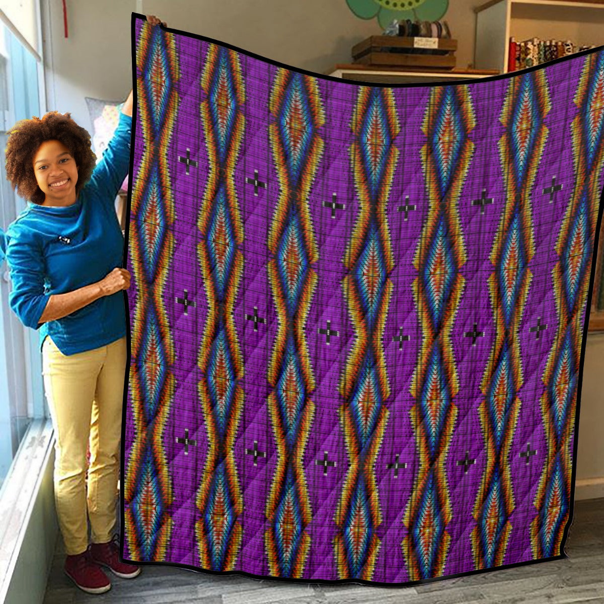Diamond in the Bluff Purple Lightweight Quilt