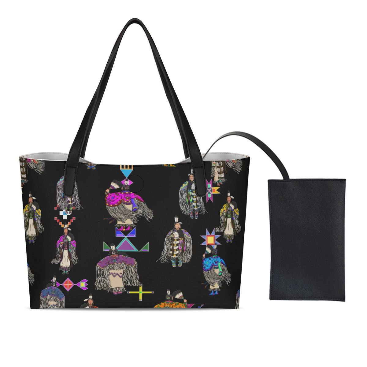 Women's Tradish Dancers Black Shopping Tote Bag With Black Mini Purse