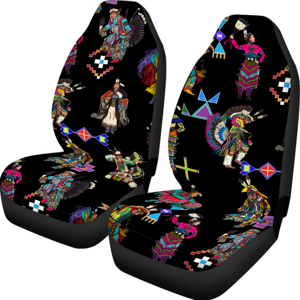Grand Entry Dancers Black Universal Car Seat Cover With Thickened Back