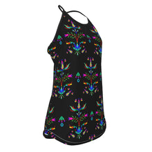 Load image into Gallery viewer, Dakota Damask Black Criss-Cross Open Back Tank Top
