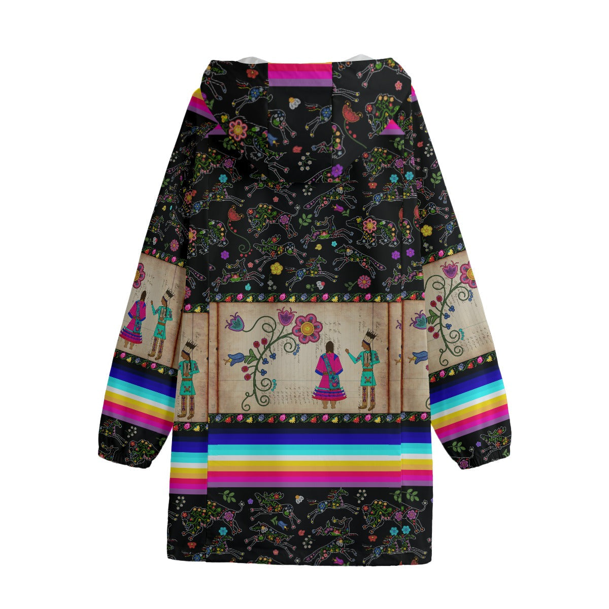 Floral Ledger Sweethearts Long Windbreaker