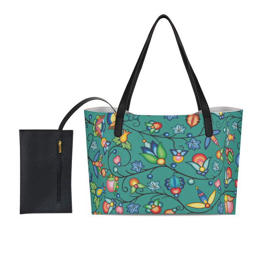 Prairie Plains Spirit Afternoon Sky Shopping Tote Bag With Black Mini Purse