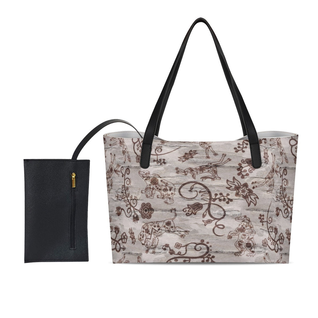 Forest Medley Shopping Tote Bag With Mini Purse