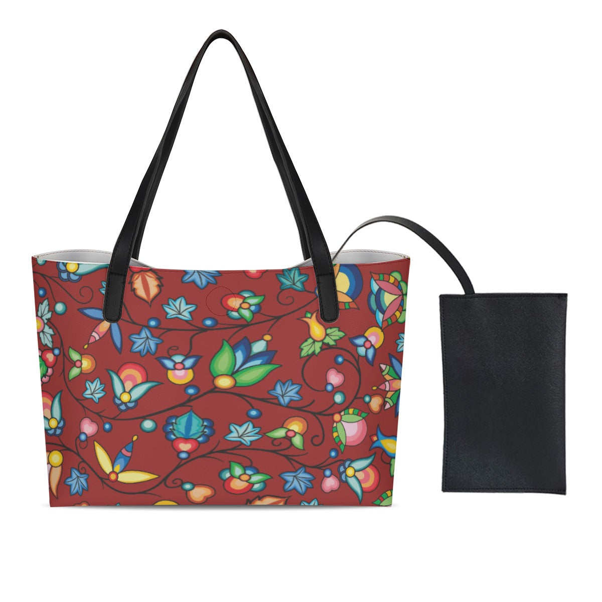 Prairie Plains Spirit Red Shopping Tote Bag With Black Mini Purse