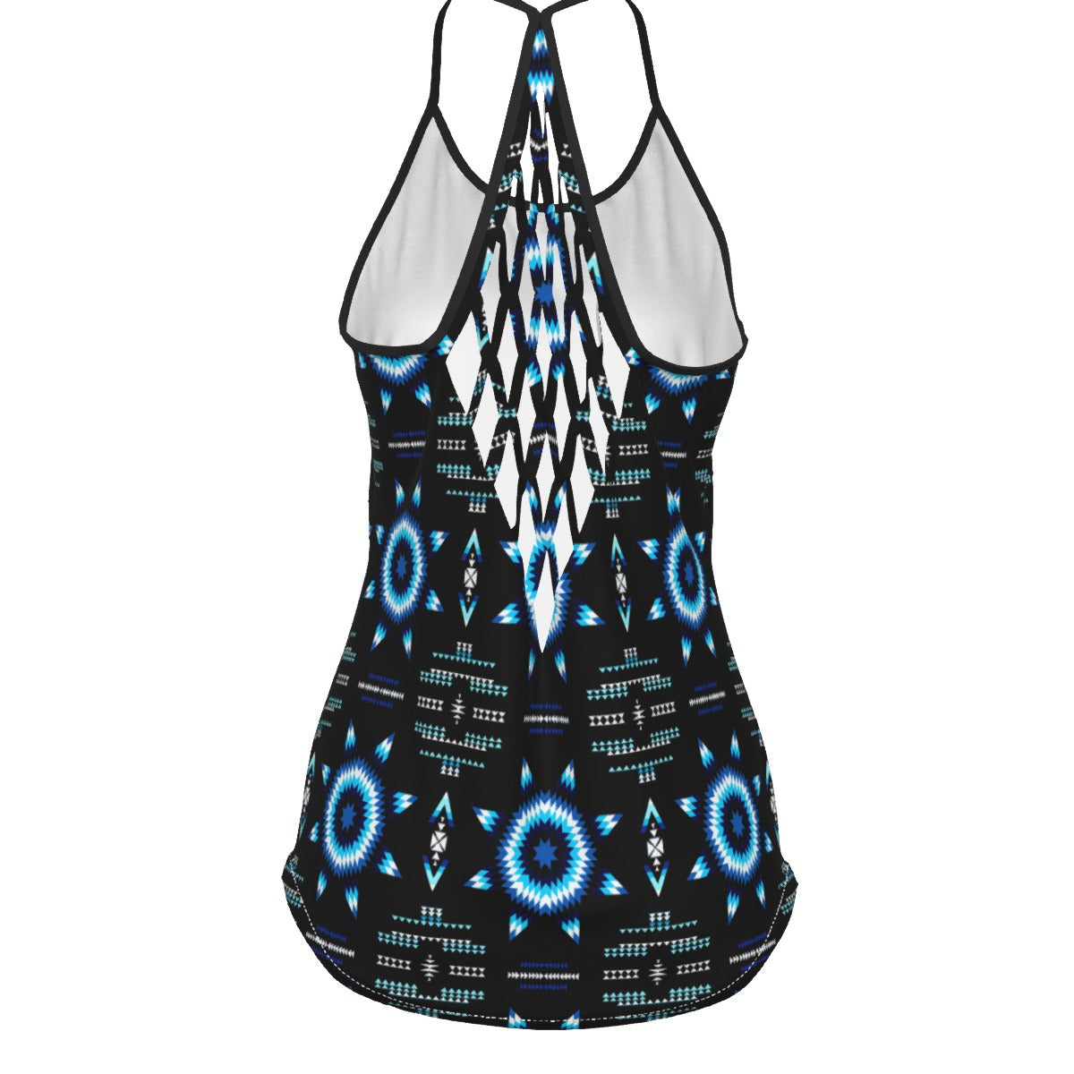 Rising Star Wolf Moon Criss-Cross Open Back Tank Top