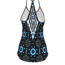 Load image into Gallery viewer, Rising Star Wolf Moon Criss-Cross Open Back Tank Top
