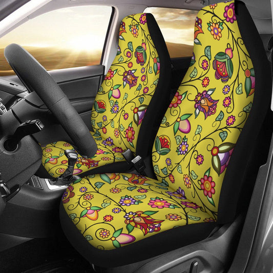 Heartbeat Petals Yellow Universal Car Seat Cover With Thickened Back