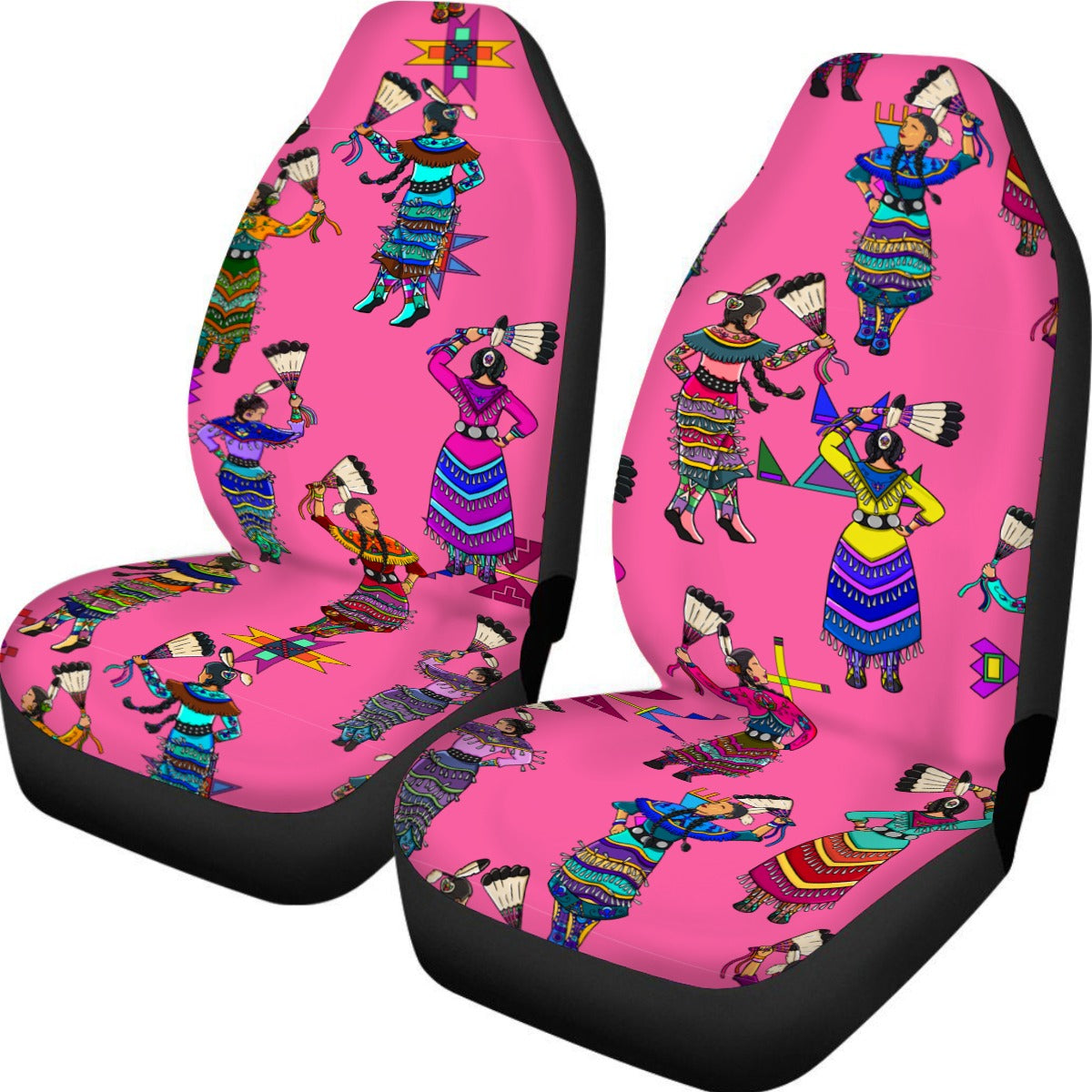 Women's Jingle Dancers Pink Universal Car Seat Cover With Thickened Back