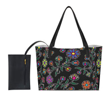 Load image into Gallery viewer, Cosmic Whisper Black Shopping Tote Bag With Mini Purse
