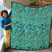 Load image into Gallery viewer, Grandmother Stories Turquoise Lightweight Quilt
