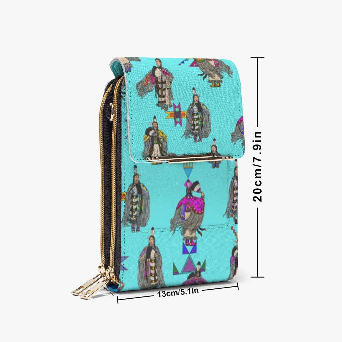 Women's Tradish Dancers Turquoise Mobile Phone Chest Bag