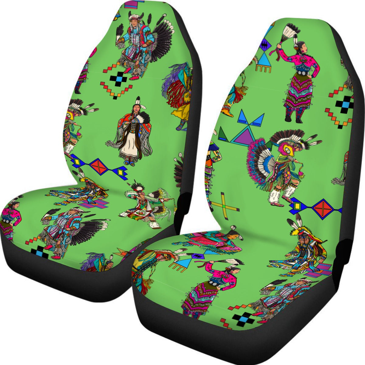 Grand Entry Dancers Grass Universal Car Seat Cover With Thickened Back