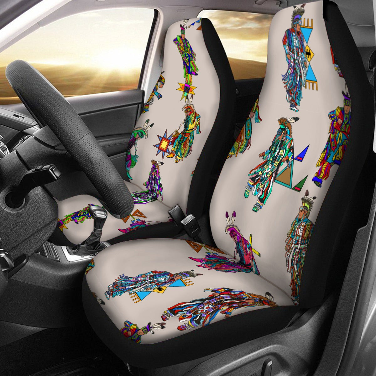 Men's Grass Dancers Muslin Universal Car Seat Cover With Thickened Back
