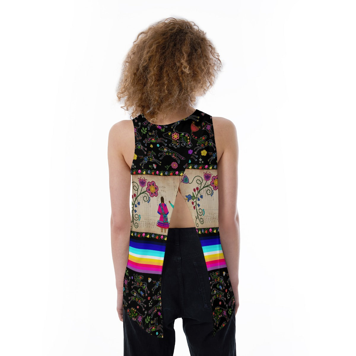 Floral Ledger Sweethearts Split Back Tank Top