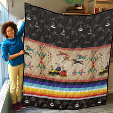 Load image into Gallery viewer, Horses Running Black Sky 2 Lightweight Quilt
