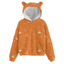 Load image into Gallery viewer, Ledger Dabbles Orange Kid’s Borg Fleece Hoodie With Ear
