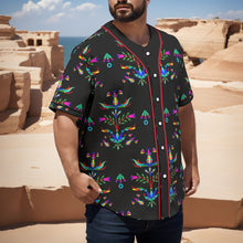 Load image into Gallery viewer, Dakota Damask Black Short Sleeve Baseball Jersey
