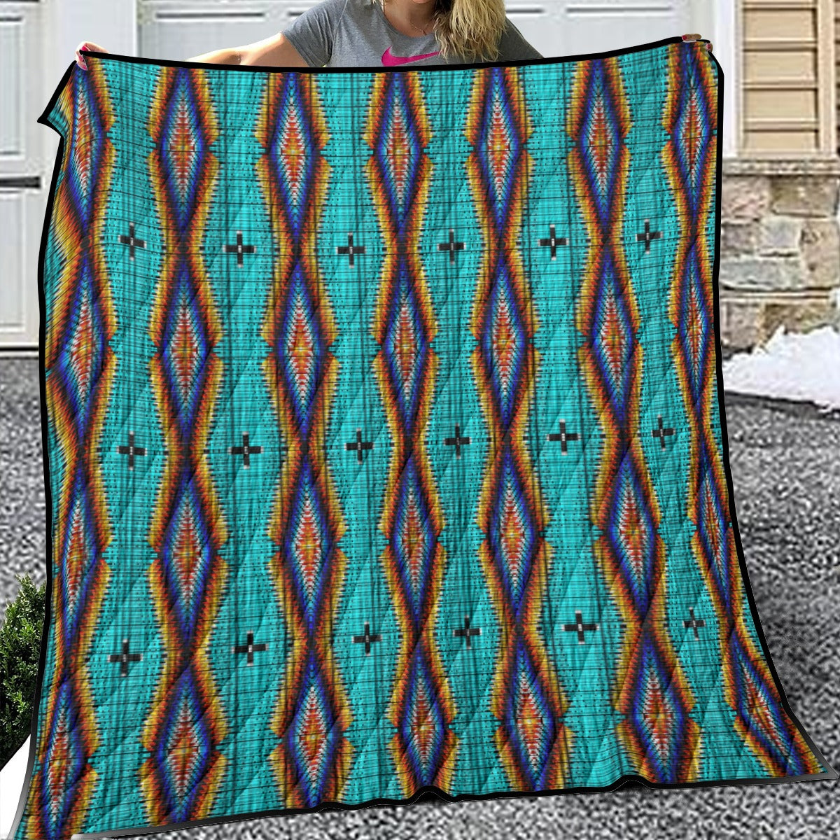 Diamond in the Bluff Turquoise Lightweight Quilt