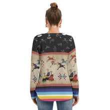 Load image into Gallery viewer, Horses Running Black Sky Tie Sweatshirt
