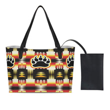 Load image into Gallery viewer, Medicine Wheel Sage Bearpaw Shopping Tote Bag With Mini Purse
