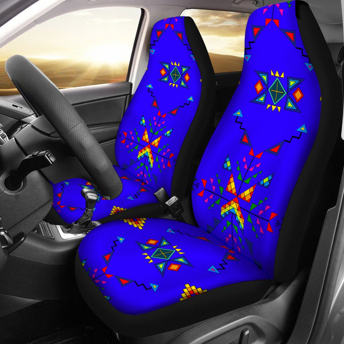 Buffalo Jump Blue Universal Car Seat Cover With Thickened Back