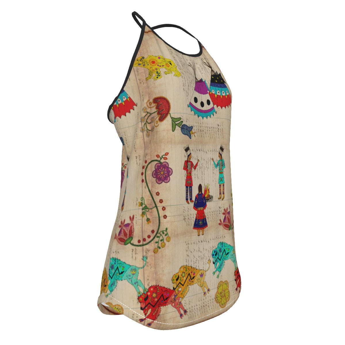 Floral Ledger Way of Life Criss-Cross Open Back Tank Top