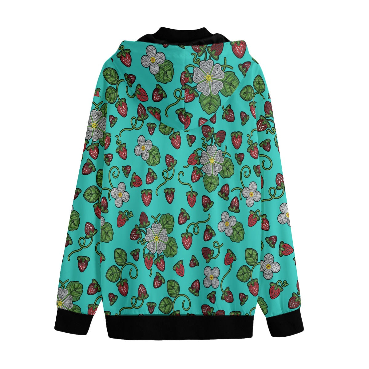 Strawberry Dreams Turquoise Varsity Jacket