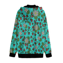 Load image into Gallery viewer, Strawberry Dreams Turquoise Varsity Jacket
