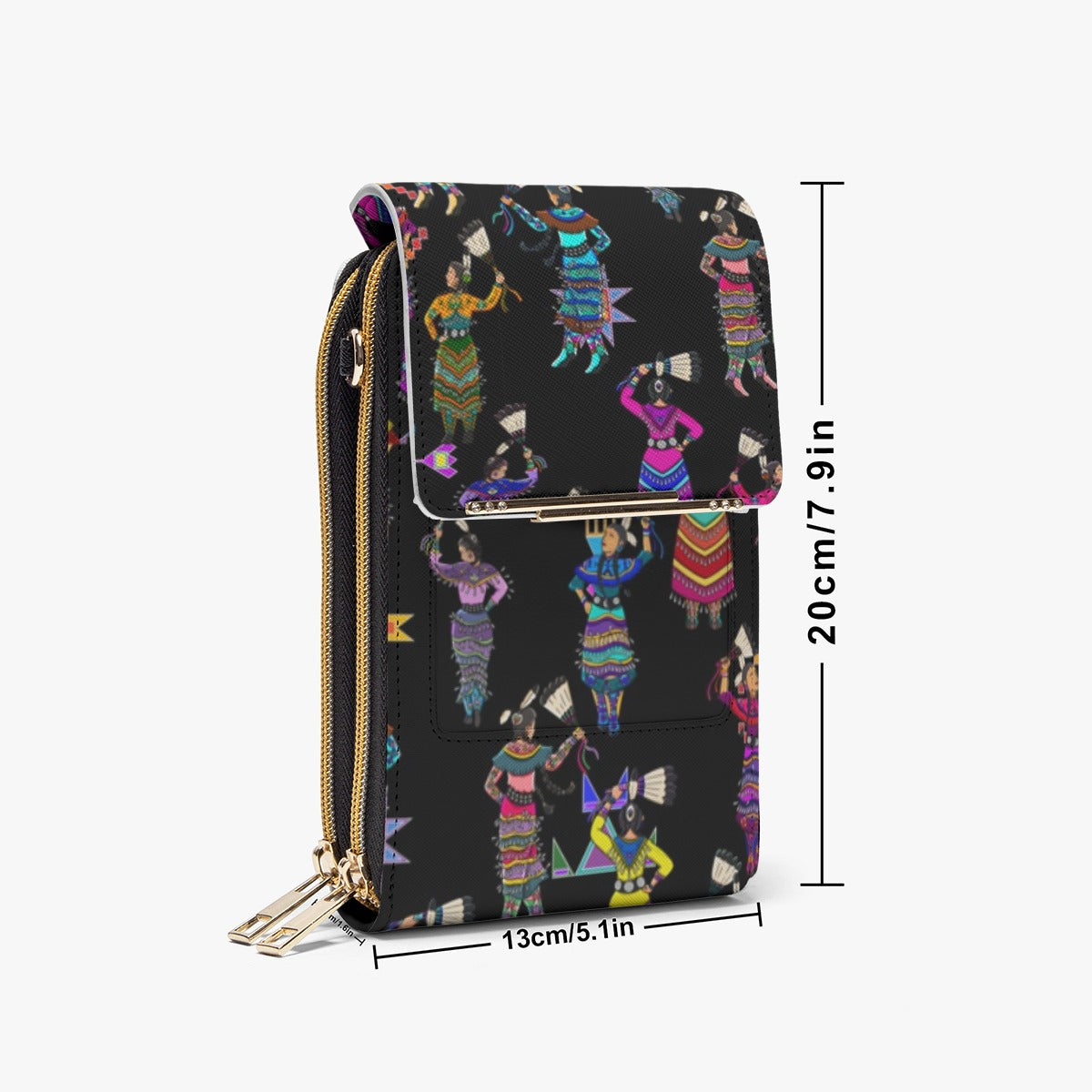 Women's Jingle Dancers Black Mobile Phone Chest Bag