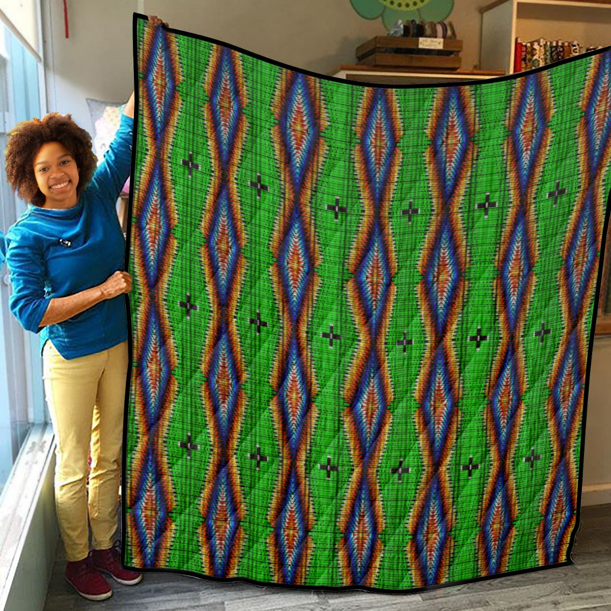 Diamond in the Bluff Lime Lightweight Quilt